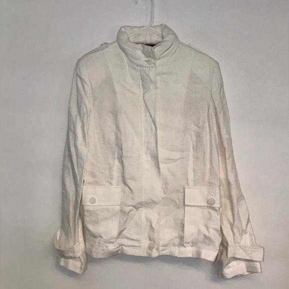 Talbots Women's white 100% Linen Jacket nwot size 12 - Picture 1 of 11